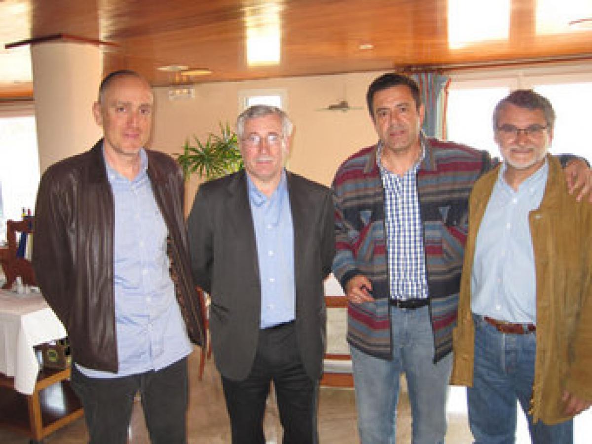 Toxo y Lezcano junto a Paco Oliva y Carlos Moncada