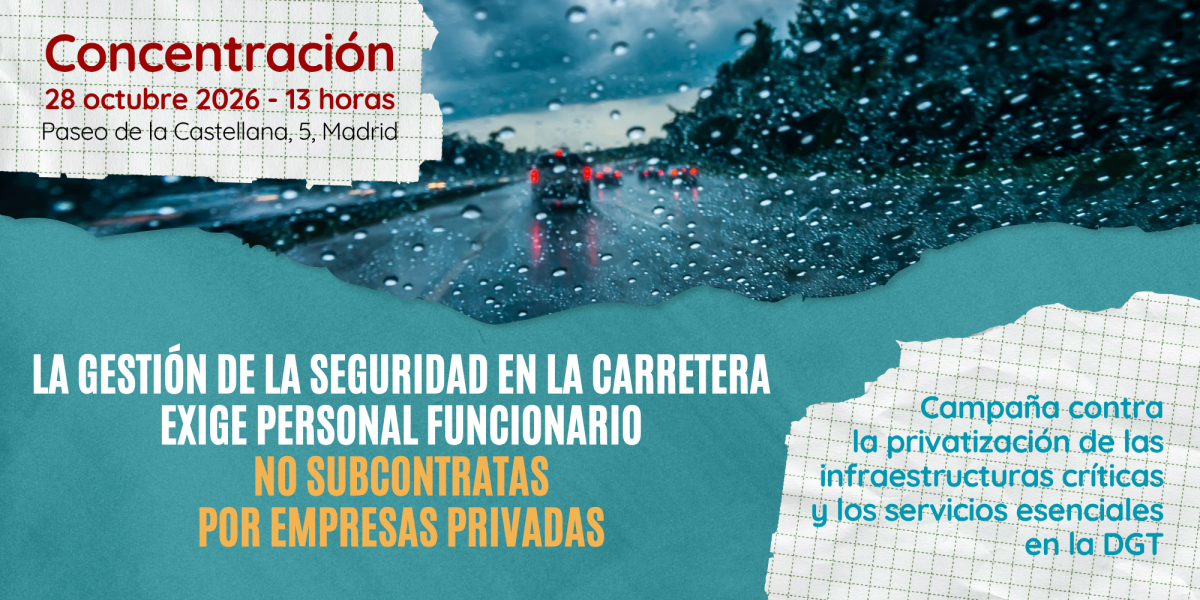 Concentración frente al Ministerio del Interior por la privatización de servicios esenciales en la DGT